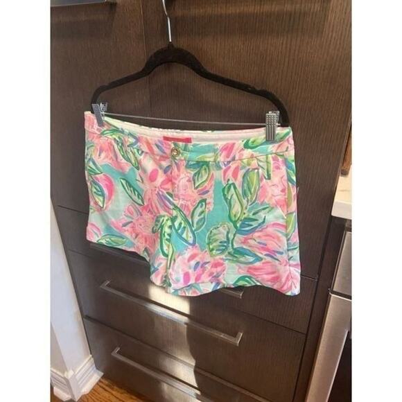 Lilly Pulitzer New Callahan Knit Shorts in Totally Blossom, Size 12